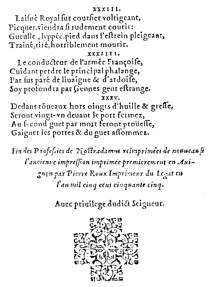 Quatrain (VII.35), Edition Anvers (1590)