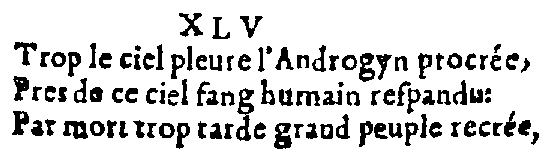 Quatrain (II,45) de l'édition conservée à Budapest (1557)