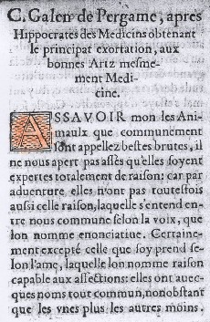 Lettrine Paraphrase Galien