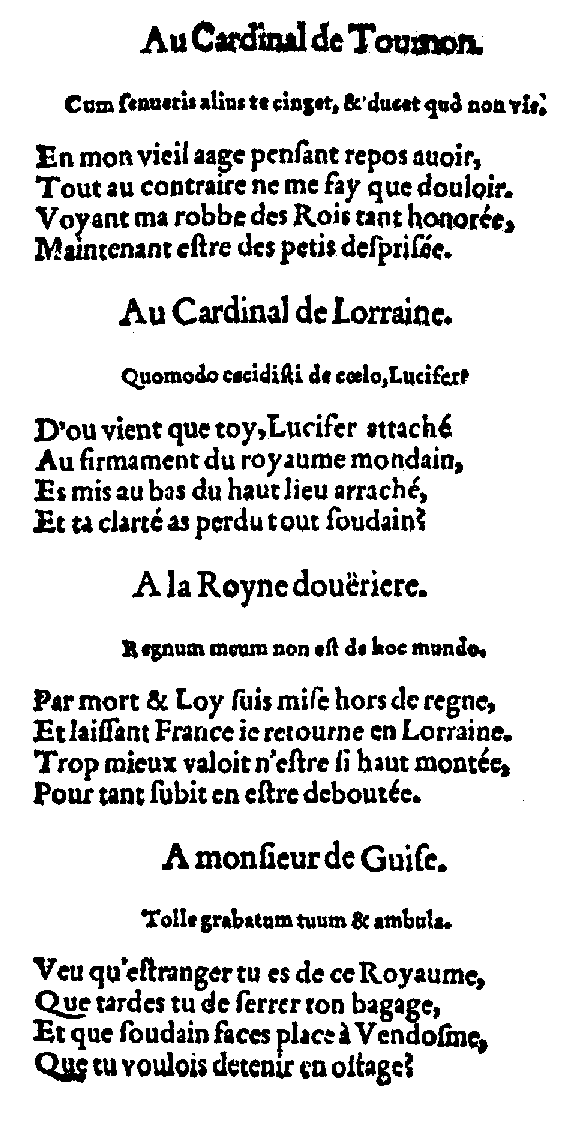 Page du Pasquil de la Cour