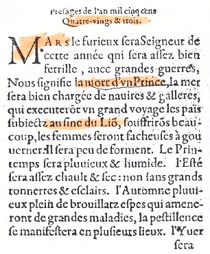 Extrait des Prédictions des choses mémorables