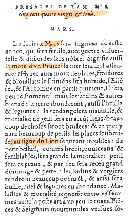 Extrait des Présages pour 13 ans